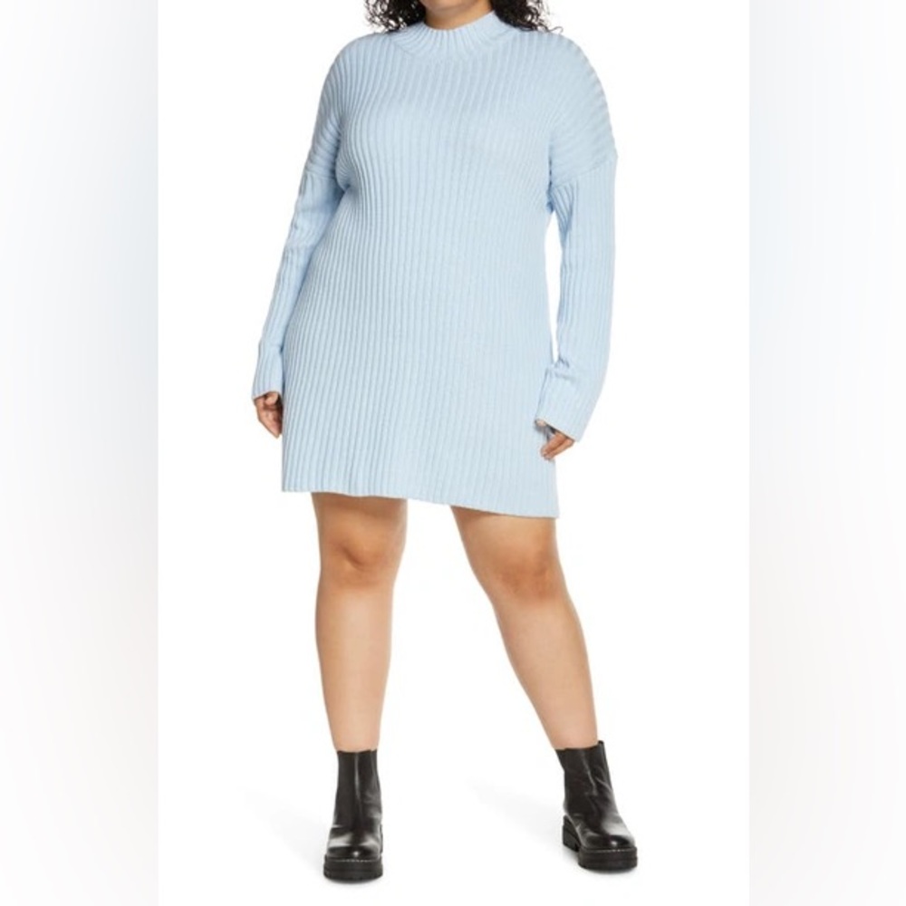 BP Light Blue Long Sleeve Sweater Dress